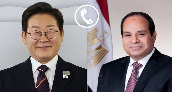 الرئيس السيسى يتلقى اتصالا هاتفيا من رئيس كوريا الجنوبية