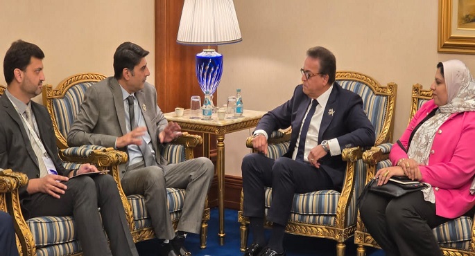 وزير الصحة يؤكد لنظيره الباكستانى تعزيز التعاون الصحى بين البلدين لتدعيم أهداف التنمية المستدامة