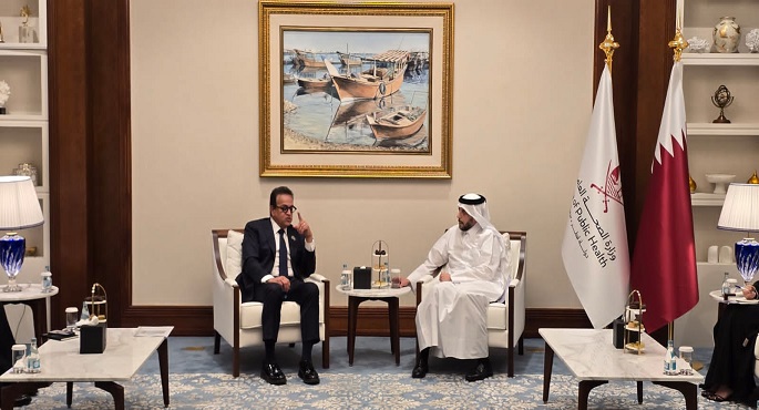 بالصور.. الدكتور خالد عبدالغفار يبحث مع وزير الصحة القطرى دعم القطاع الصحى فى غزة