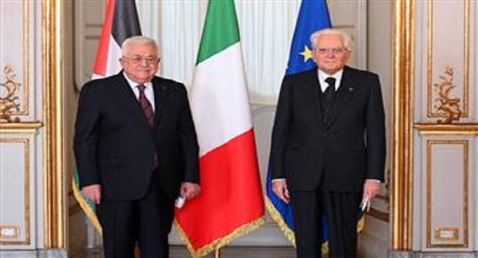 الرئيس الفلسطينى يبحث مع نظيره الإيطالى العلاقات الثنائية بين البلدين