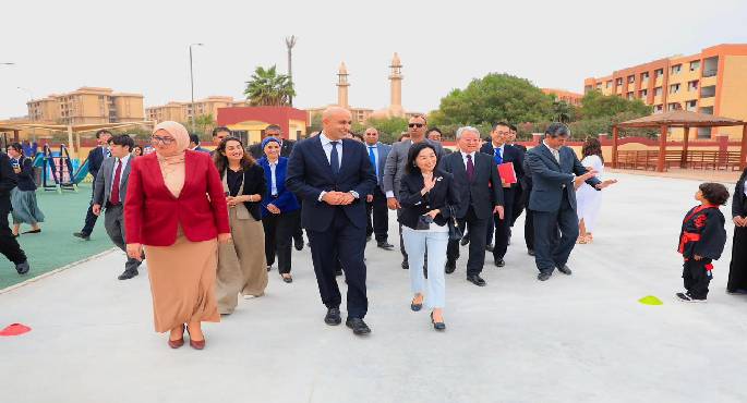 وزير التعليم يصطحب الأميرة أكيكو اليابانية لزيارة المدرسة المصرية اليابانية بمدينة نصر