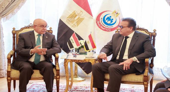 وزير الصحة يبحث مع نظيره العراقى سبل تعزيز العمل بمجالات التعاون المشترك 