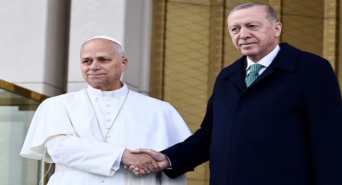 أردوغان يشيد بموقف بابا الفاتيكان من القضية الفلسطينية