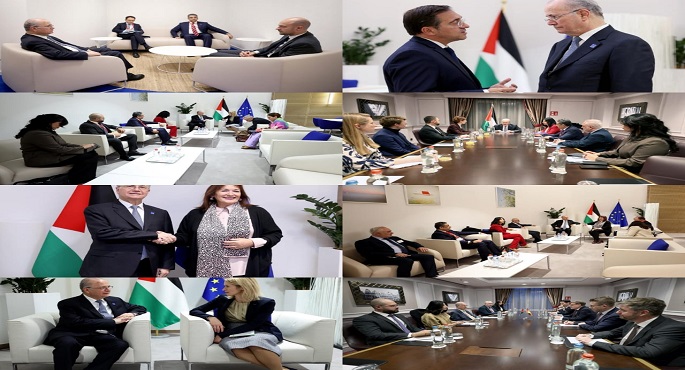 رئيس الوزراء الفلسطينى يبحث مع عدد من المسئولين الأوروبيين جهود تثبيت وقف إطلاق النار بغزة