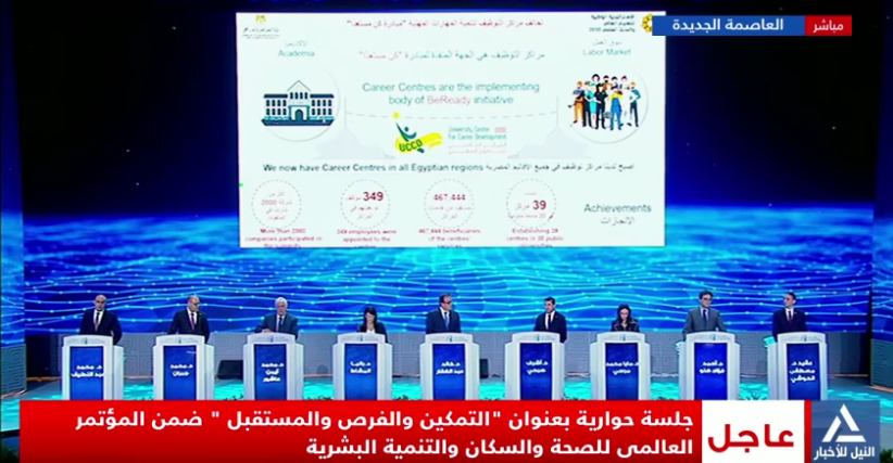 جلسة حوارية بعنوان “التنمية البشرية: التمكين والفرص والمستقبل” ضمن المؤتمر الثالث للصحة والسكان