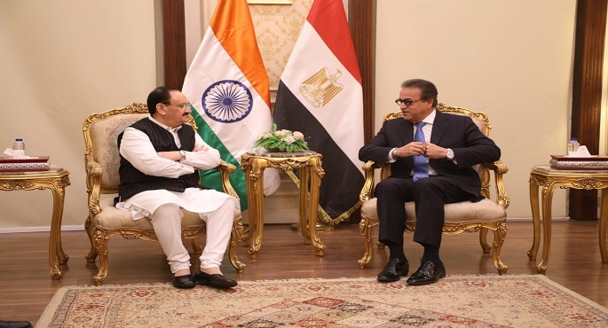 وزير الصحة يستقبل نظيره الهندى لتبادل الخبرات فى صناعة الأدوية