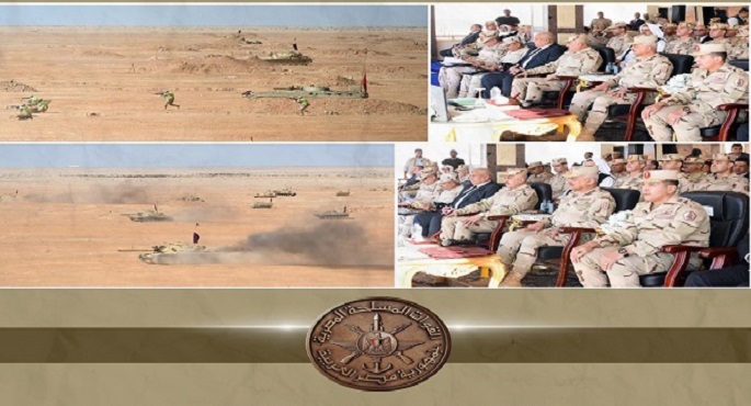 بالصور .. وزير الدفاع يشهد المشروع التكتيكي بجنود بالذخيرة الحية