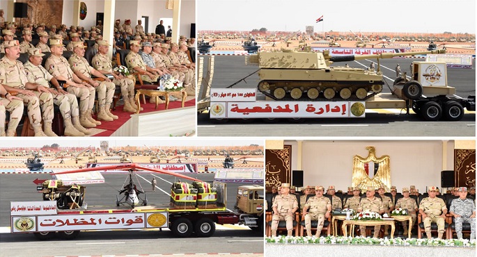 وزير الدفاع يشهد إجراءات تفتيش الحرب لأحد تشكيلات المنطقة المركزية العسكرية