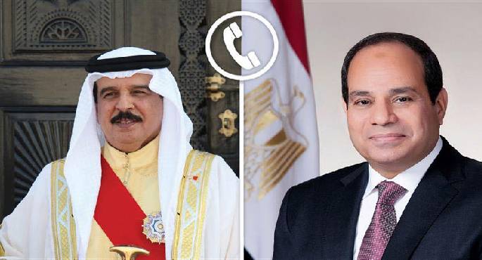 الرئيس السيسى وملك البحرين يشددان على ضرورة التنفيذ الكامل لاتفاق وقف الحرب فى قطاع غزة