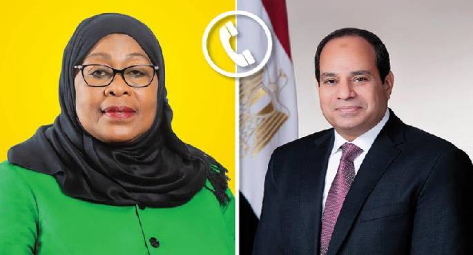 الرئيس السيسى يجرى اتصالًا هاتفيًا برئيسة جمهورية تنزانيا المتحدة