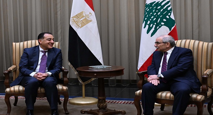 رئيس الوزراء اللبنانى يستقبل مصطفى مدبولى بمطار رفيق الحريرى الدولى