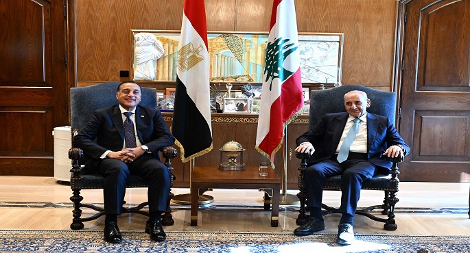 خلال لقائه مدبولى.. نبيه برى: نقدر الجهود المصرية التى تدعم تحقيق الأمن والاستقرار فى جنوب لبنان