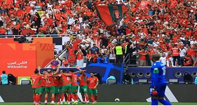 منتخب المغرب يفوز على جزر القمر ٣-١ فى أولى مبارياتهما بكأس العرب