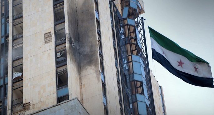 استهداف مبنى محافظة حلب بطائرة مسيرة