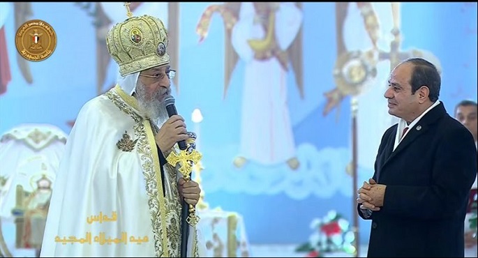 البابا تواضروس الثانى: الرئيس السيسي رسخ تقليدا وطنيا بزيارة الكاتدرائية يعبر عن مصر الأصيلة وقيادتها الحكيمة