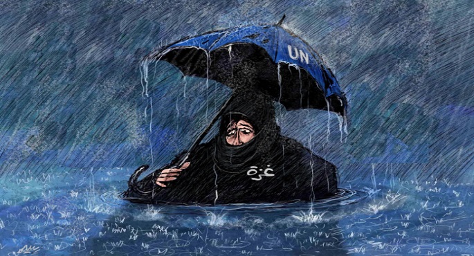 غزة تعانى من الطقس السيىء رغم جهود الأمم المتحدة غير المجدية