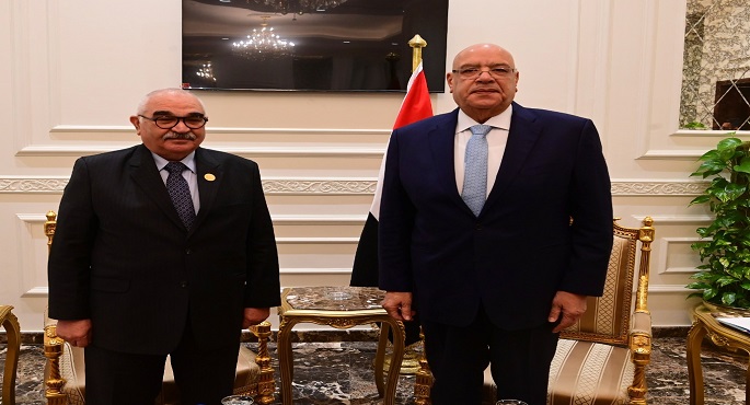 المستشار هشام بدوى يستقبل رئيس هيئة قضايا الدولة لتهنئته برئاسة مجلس النواب