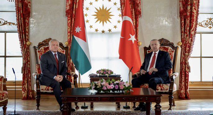 أردوغان والملك عبدالله الثانى يبحثان ملفات سوريا وغزة وإيران