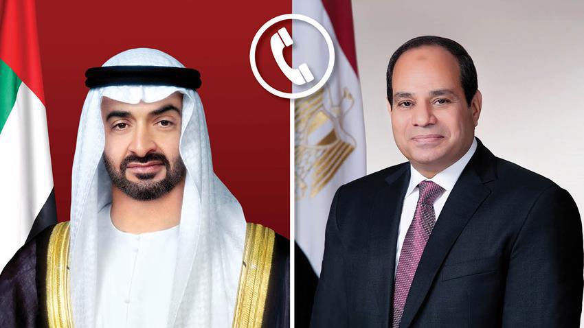الرئيس السيسى يؤكد لرئيس الإمارات تضامن مصر الكامل مع بلاده والدول الشقيقة التى تعرضت لاعتداء
