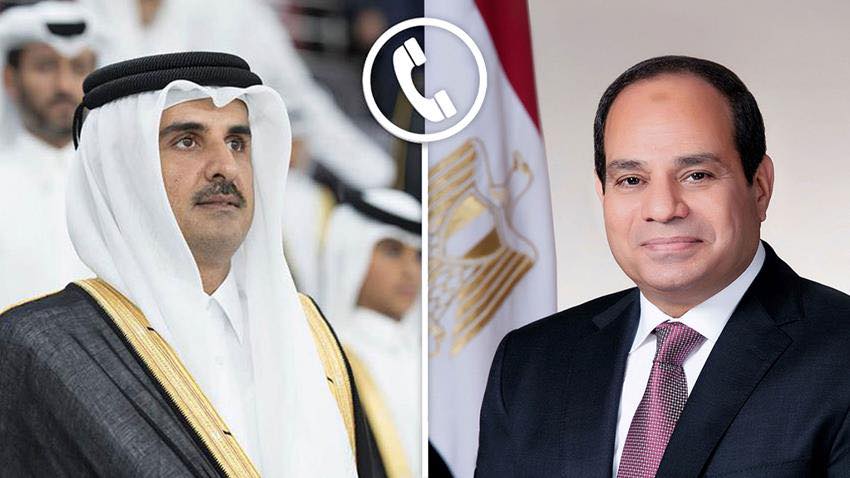 الرئيس السيسى يؤكد وقوف مصر إلى جانب دولة قطر قيادةً وشعباً