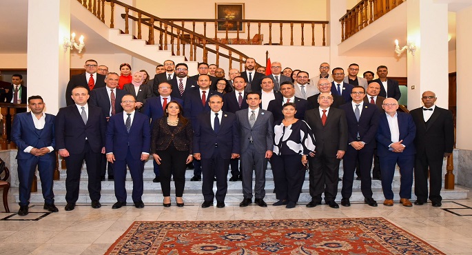وزير الخارجية يلتقى الجالية المصرية فى أديس أبابا