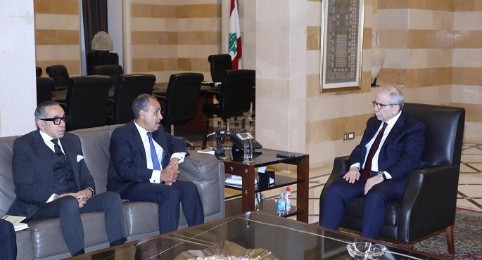 وزير الخارجية يجرى مباحثات مع رئيس مجلس الوزراء اللبنانى وينقل رسالة دعم من الرئيس السيسى