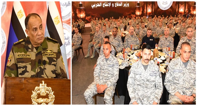 بالفيديو.. وزير الدفاع يلتقى مقاتلى القوات الجوية ويشاركهم تناول وجبة الإفطار