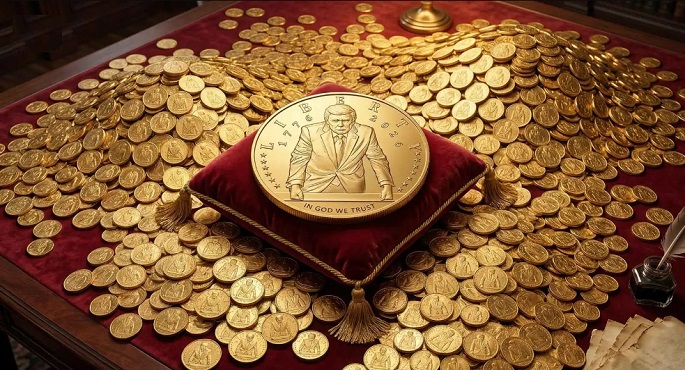 بالمخالفة للقانون الأمريكى .. ترامب على عملة ذهبية احتفالًا بذكرى الاستقلال