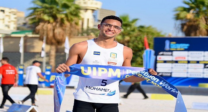 معتز وائل يتوج بذهبية كأس العالم للخماسى الحديث بالقاهرة