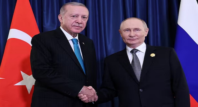 بوتين يبحث هاتفيا مع أردوغان الوضع فى الشرق الأوسط
