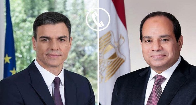 الرئيس السيسى يؤكد لرئيس وزراء إسبانيا هاتفيا إدانة مصر القاطعة للاعتداءات على الدول العربية الشقيقة