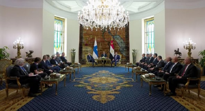 الرئيس السيسى يعقد جلسة مباحثات مع نظيره الفنلندى ويؤكد أهمية العمل على تطوير العلاقات فى مختلف المجالات