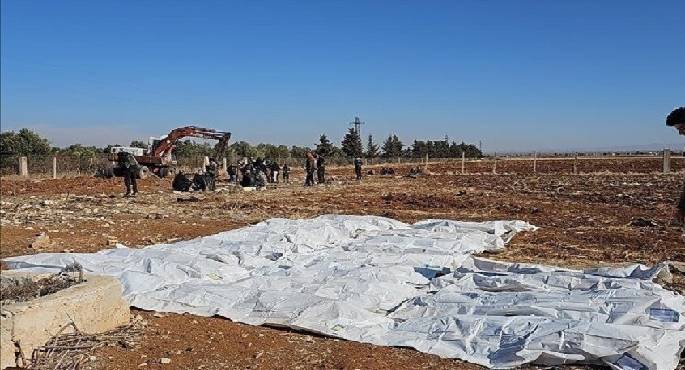 العثور على مقبرة جماعية تضم رفات 55 ضحية فى ريف حلب
