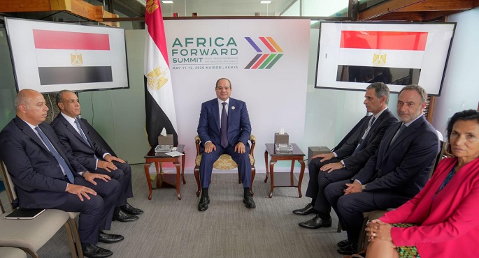 الرئيس السيسى يرحب بالتعاون الاستثمارى القائم بين مصر وشركة CMA – CGM الفرنسية