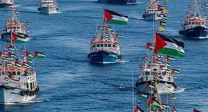 أسطول الصمود يواصل الإبحار نحو غزة رغم العوائق الجوية