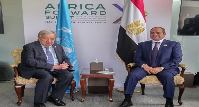 الرئيس السيسى يؤكد لجوتيريش دعم مصر الكامل لدول الخليج الشقيقة ورفض أى اعتداءات على سيادتها وأمنها