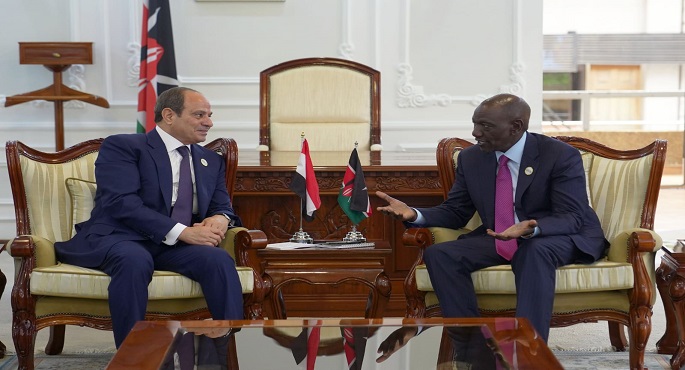 الرئيس السيسى يؤكد اعتزاز مصر بعلاقاتها التاريخية والراسخة مع كينيا على المستويين الرسمى والشعبى