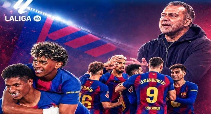 برشلونة يفوز على ريال مدريد بثنائية ويتوج رسميا بلقب الدورى الإسبانى