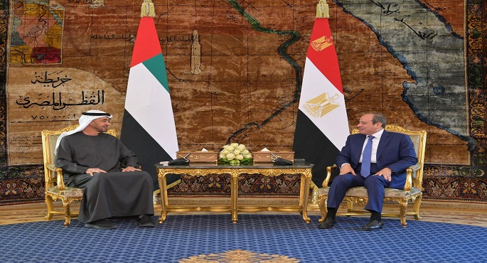بالصور .. السيسى ومحمد بن زايد يرحبان باتفاق وقف الحرب مع إيران وإعادة فتح مضيق هرمز