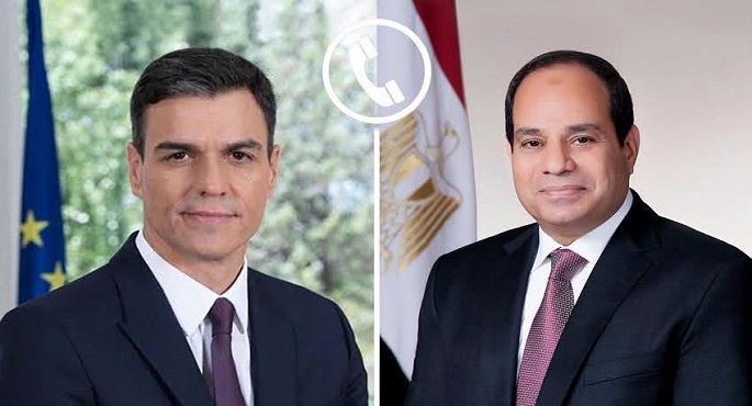 الرئيس السيسى يستعرض هاتفيا مع رئيس الوزراء الإسبانى الجهود المصرية الرامية إلى استعادة الاستقرار بالمنطقة