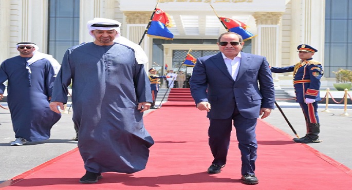 بالصور .. الرئيس السيسى يودع الشيخ محمد بن زايد آل نهيان رئيس دولة الإمارات فى ختام زيارته لمصر
