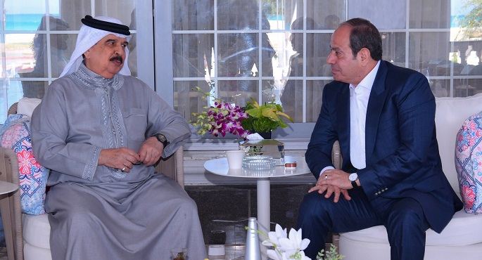 الرئيس السيسى يستقبل الملك حمد بن عيسى ويجدد موقف مصر الداعم لمملكة البحرين