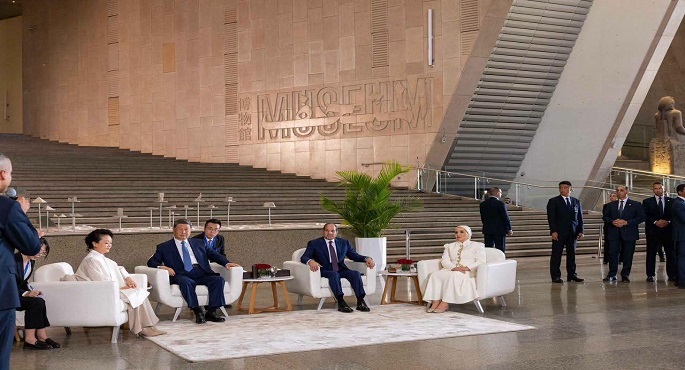 السيدة انتصار السيسى: المتحف المصرى الكبير يجسد عظمة حضارة أبهرت العالم