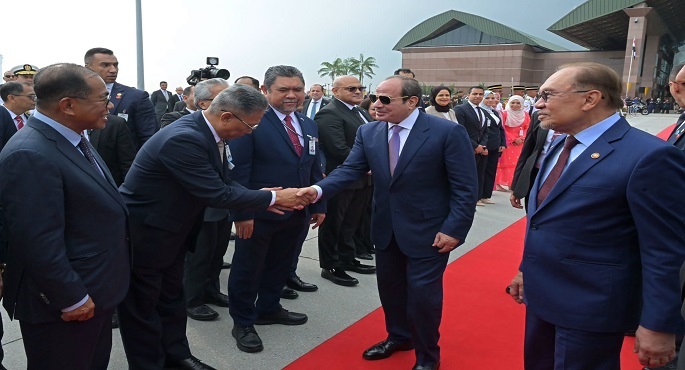 الرئيس السيسى يغادر ماليزيا متوجها إلى إندونيسيا