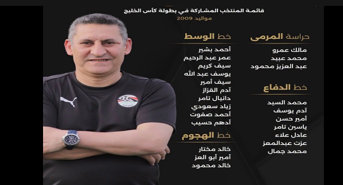 إعلان قائمة منتخب مواليد 2009 المشاركة فى كأس الخليج للناشئين